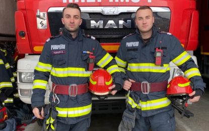 Alături de semeni la orice oră și în orice condiții: pompierii Florin și Andrei, oricând în sprijinul oamenilor