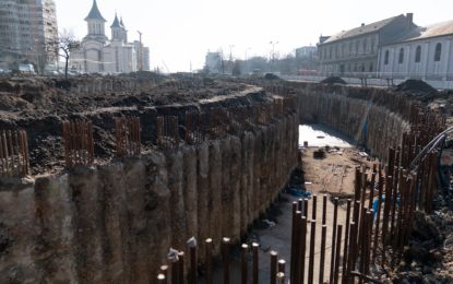 Forarea piloților necesari rețelei de pasaje din Piața Gojdu se apropie de final