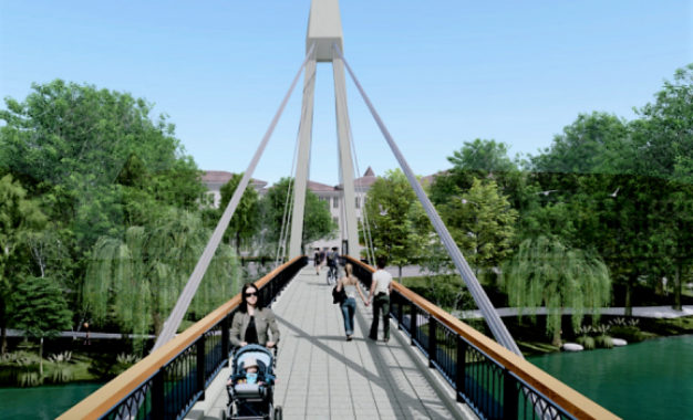 Încep lucrările la pasarela hobanată. Circulație închisă în următoarele 3 luni