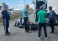 Accident grav pe centură, lângă RAR. Un motoclist a ajuns la Spital.