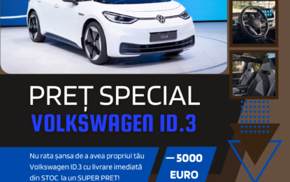 ID.3 acum cu o reducere de 5000 euro și livrare imediată din stoc, doar la Volkswagen D&C Oradea