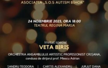 Concert de colinde cu Veta Biriş, organizat de Asociaţia SOS Autism Bihor