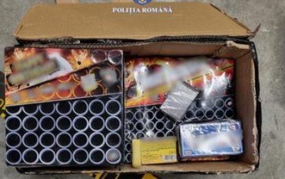 Aproape 1,3 tone de obiecte pirotehnice interzise, confiscate de poliţiştii bihoreni