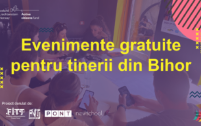 Fundația Română pentru Tineret Bihor anunță seria de evenimente dedicată tinerilor și organizațiilor neguvernamentale de/pentru tineret