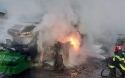 Incendiu la o societate comercială din Săcueni