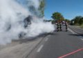 Incendiu la o autocisternă, pe DN1, în Borozel