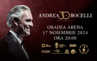 Concert extraordinar Andrea Bocelli, duminică, 17 noiembrie, la Oradea Arena